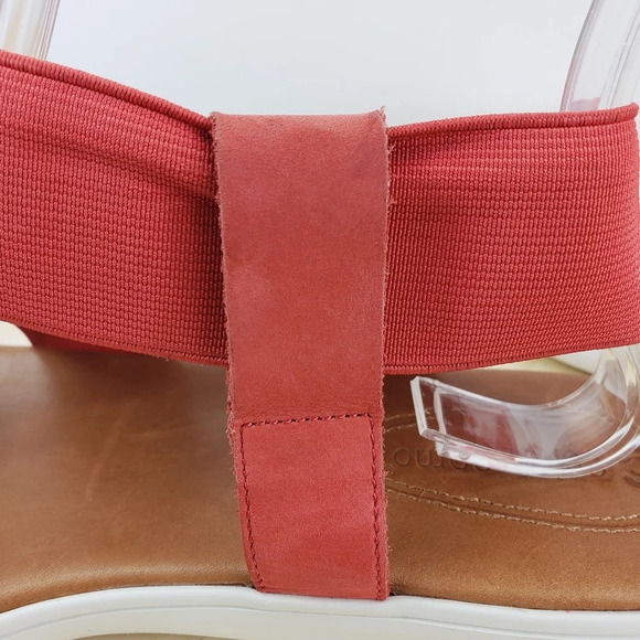 Corso Como Tanyah Sandal Size 10 Coral Red Asymmetrical Elastic Straps Slip on - Picture 12 of 16